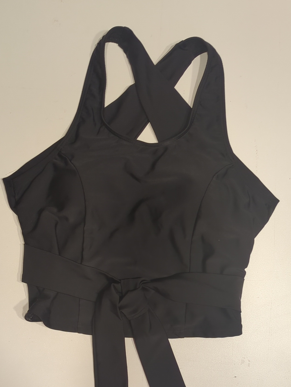 Black Cropped Swim Top - Women’s
